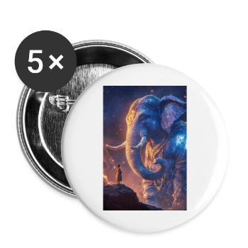 Celestial Elephant Guardian - Buttons large 2.2'' (5-pack) - white
