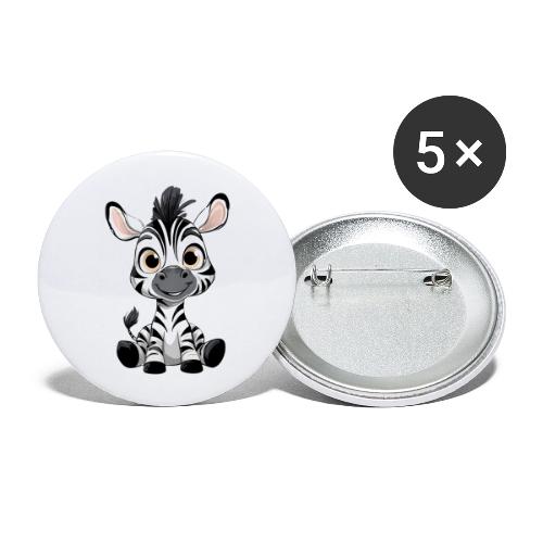 Adorable Cartoon Baby Zebra with Innocent Eyes - Buttons large 2.2'' (5-pack)