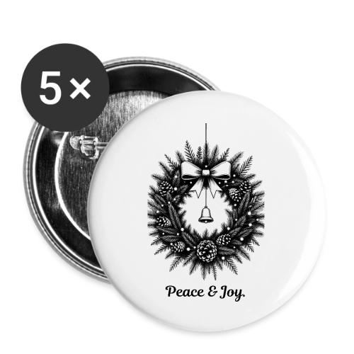 Peace & Joy T-Shirt | Minimalist Elegant Christmas - Buttons large 2.2'' (5-pack)