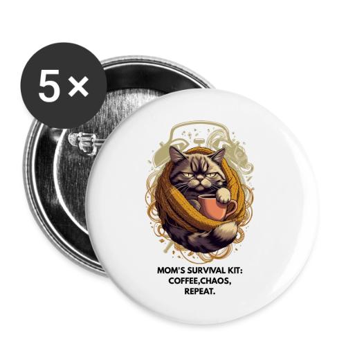 Powered by Sarcasm Cat Tee - Buttons large 2.2'' (5-pack)