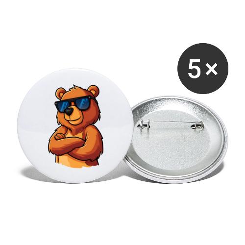 Cool Bear Sunglasses Cartoon Design - Buttons large 2.2'' (5-pack)