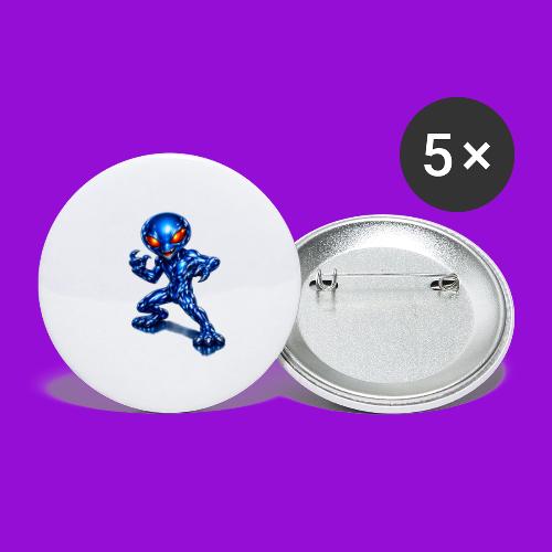 Angry Blue Alien - Buttons large 2.2'' (5-pack)