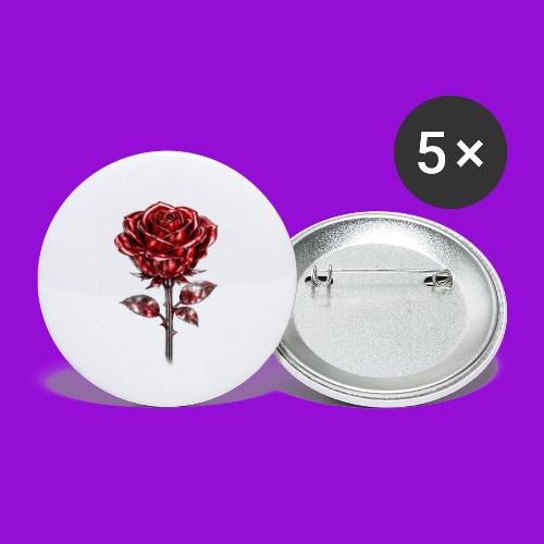 Silver Rose - Buttons large 2.2'' (5-pack)