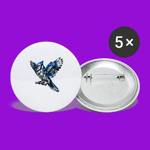 Silver Blue Jay Open Wing Perch - Buttons large 2.2'' (5-pack)