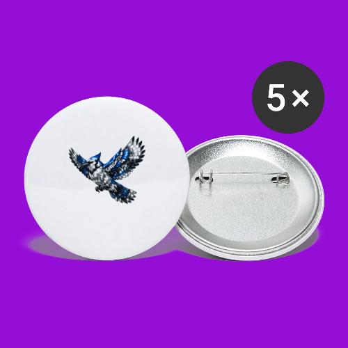 Silver Blue Jay in Flight - Buttons large 2.2'' (5-pack)