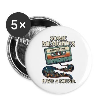 Some Memories Have a Sound - Retro Cassette City - Buttons large 2.2'' (5-pack) - white