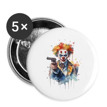 Scary Clown Logo Art - Buttons large 2.2'' (5-pack) - white