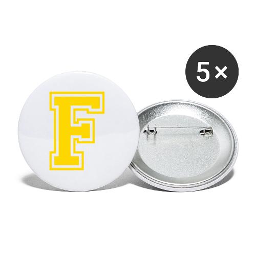 Letter F – Capital Athletic Alphabet Monogram - Buttons large 2.2'' (5-pack)