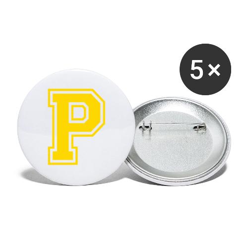 Letter P – Capital Athletic Alphabet Monogram - Buttons large 2.2'' (5-pack)