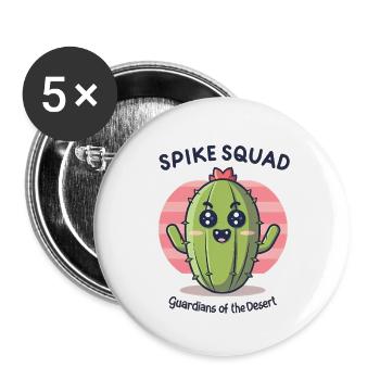 Cactus Spike Squad guardian of the desert - Buttons large 2.2'' (5-pack) - white