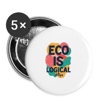 “Eco Is Logical” - Buttons large 2.2'' (5-pack) - white