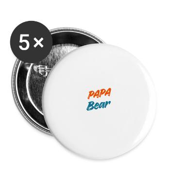 Papa Bear - Buttons large 2.2'' (5-pack) - white