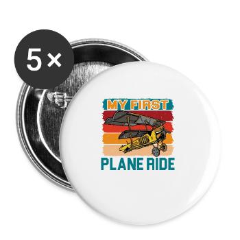 My First Plane Ride 38 - Buttons large 2.2'' (5-pack) - white