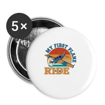 My First Plane Ride 39 - Buttons large 2.2'' (5-pack) - white