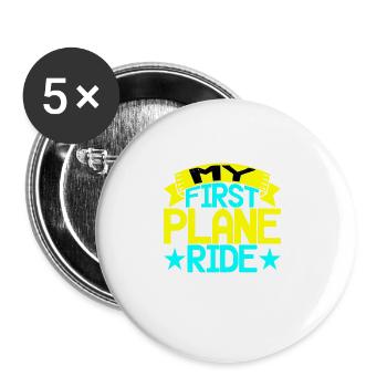 My First Plane Ride 41 - Buttons large 2.2'' (5-pack) - white
