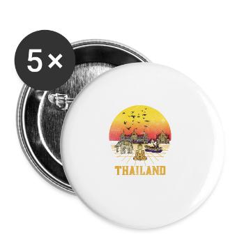 Asia Lover Thailand Flag Gift - Buttons large 2.2'' (5-pack) - white