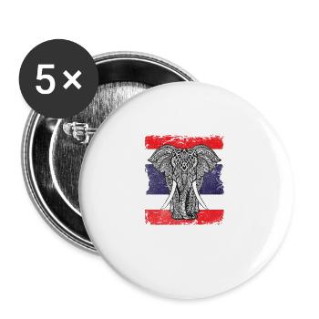 Asia Lover Thailand Flag Gift - Buttons large 2.2'' (5-pack) - white