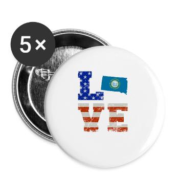 Love South Dakota Gift - Buttons large 2.2'' (5-pack) - white