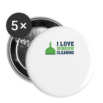 I Love Window Cleaning Window Cleaner - Buttons large 2.2'' (5-pack) - white