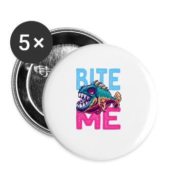 Piranha Gift Idea - Buttons large 2.2'' (5-pack) - white