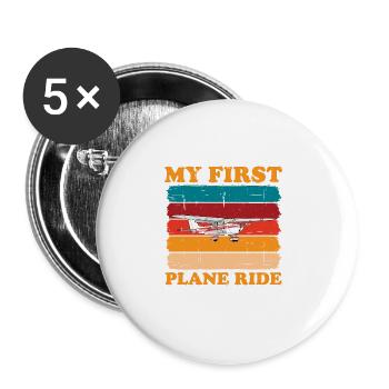 My First Plane Ride 47 - Buttons large 2.2'' (5-pack) - white