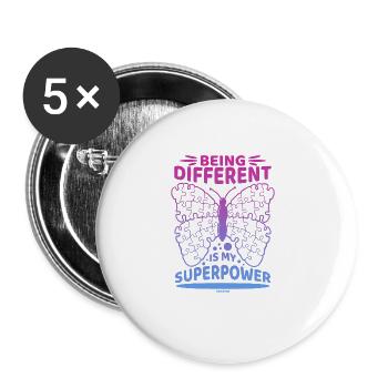 To be different is my superpower autism - Buttons large 2.2'' (5-pack) - white