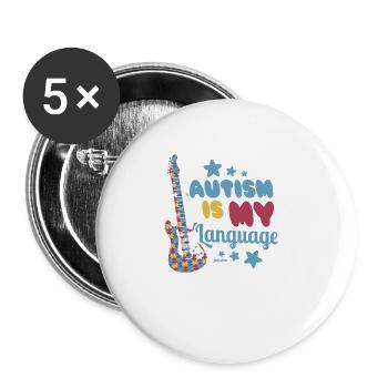 Autism is my language Autist Asperger - Buttons large 2.2'' (5-pack) - white