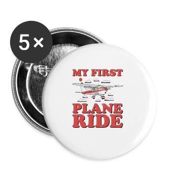 My First Plane Ride 50 - Buttons large 2.2'' (5-pack) - white