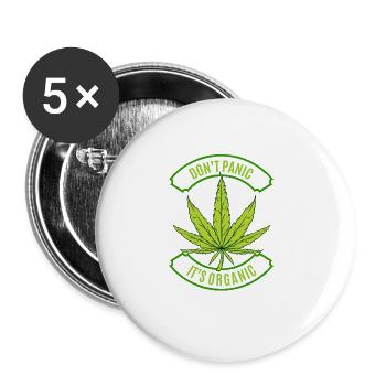 Organic Cannabis - Buttons large 2.2'' (5-pack) - white