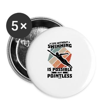 Swimming lifeguard swimming course outdoor pool gi - Buttons large 2.2'' (5-pack) - white