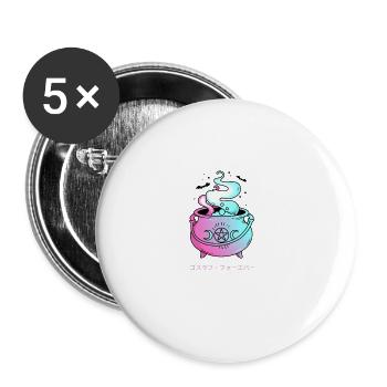 Pastel Goth Aesthetic Cute Creepy Magic Cauldron - Buttons large 2.2'' (5-pack) - white