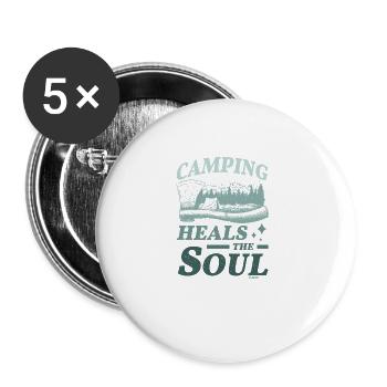 Camping heals the soul - Buttons large 2.2'' (5-pack) - white