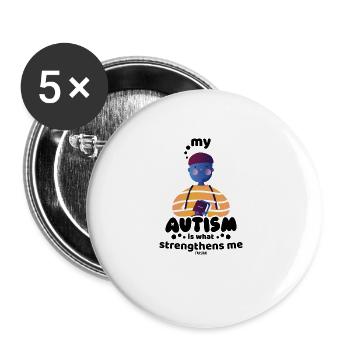 Autism autistic son Young - Buttons large 2.2'' (5-pack) - white