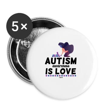 Autism Mother dear woman's daughter - Buttons large 2.2'' (5-pack) - white