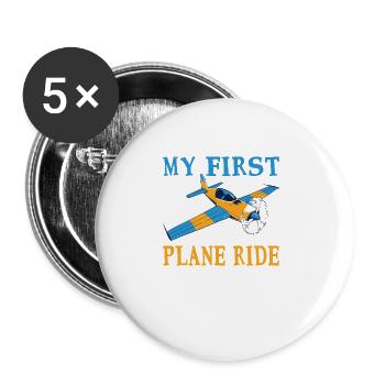 My First Plane Ride 55 - Buttons large 2.2'' (5-pack) - white