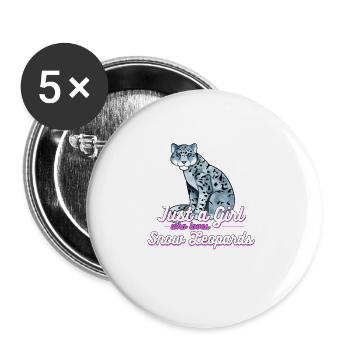 Just A Girl Who Loves Snow Leopards - Buttons large 2.2'' (5-pack) - white