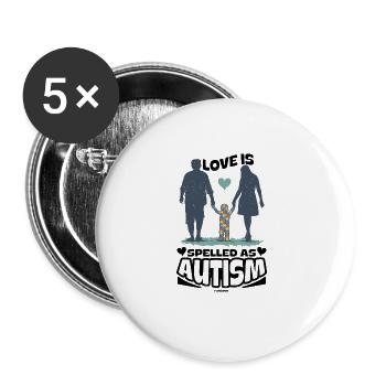 Dear autism family man woman gift - Buttons large 2.2'' (5-pack) - white