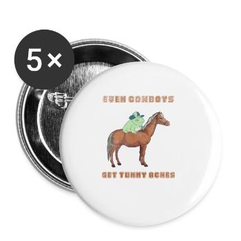 Even cowboys get tummy aches - Buttons large 2.2'' (5-pack) - white