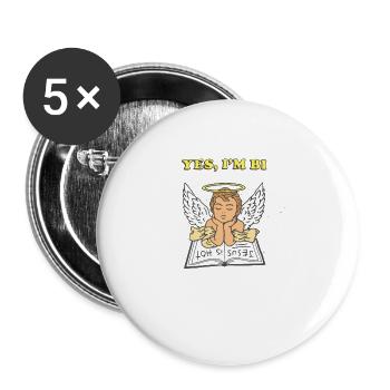 Yes I'm bi bible lover and also bi sexual - Buttons large 2.2'' (5-pack) - white