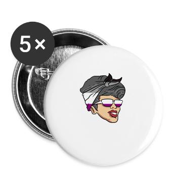 Love Wins Asexual - Buttons large 2.2'' (5-pack) - white