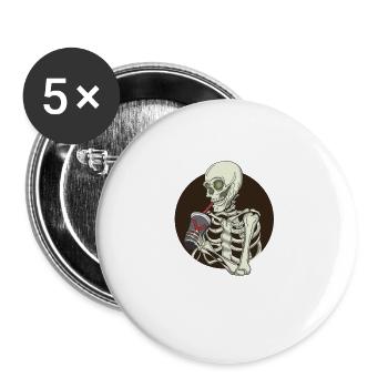 Sceleton Bubble Tea - Buttons large 2.2'' (5-pack) - white