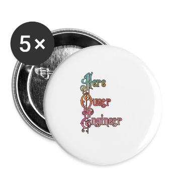 Here queer engineer - Buttons large 2.2'' (5-pack) - white