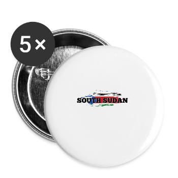 South Sudan Girl - Buttons large 2.2'' (5-pack) - white
