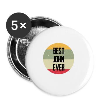 Best John Ever - Buttons large 2.2'' (5-pack) - white