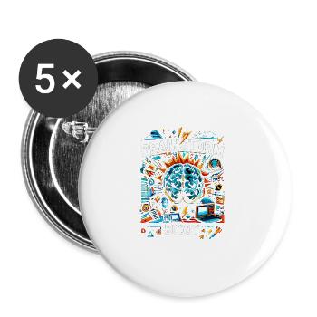 Brainstorm Buddy 12 - Buttons large 2.2'' (5-pack) - white