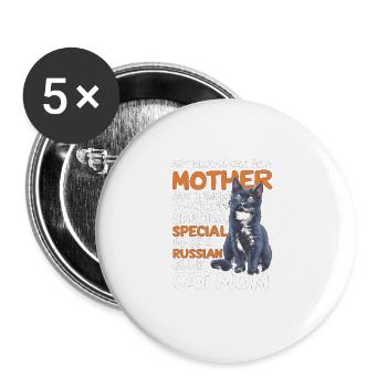 Any Woman Can Be A Mother Russian Blue - Buttons large 2.2'' (5-pack) - white