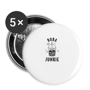 Bubble Tea Junkie, Bubble Tea Lover - Buttons large 2.2'' (5-pack) - white