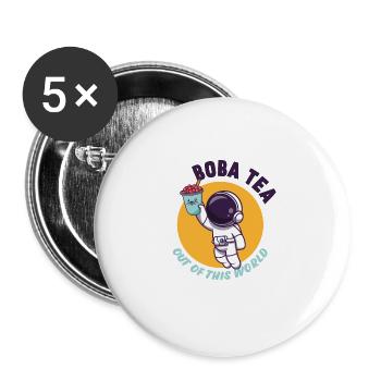 Bubble Tea Junkie, Bubble Tea Lover - Buttons large 2.2'' (5-pack) - white