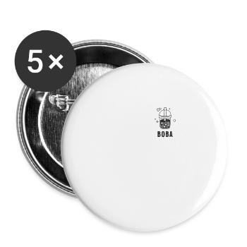 Bubble Tea Junkie, Bubble Tea Lover - Buttons large 2.2'' (5-pack) - white