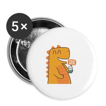 Bubble Tea Junkie, Bubble Tea Lover - Buttons large 2.2'' (5-pack) - white